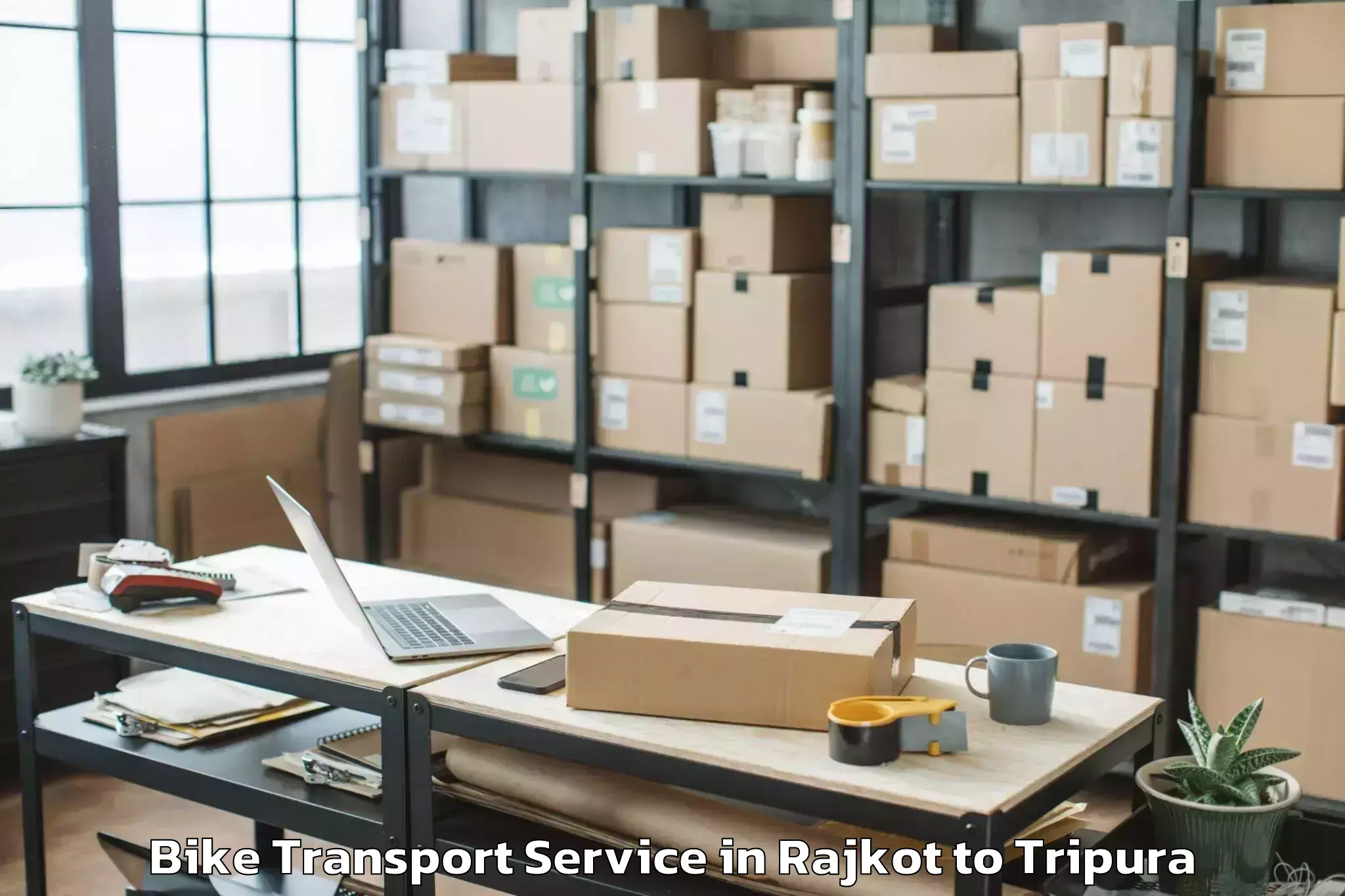 Book Rajkot to Nit Agartala Bike Transport Online